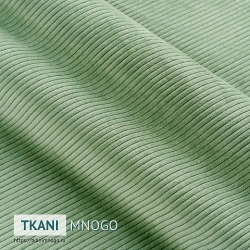 Фото ткани велюра “15А ” (однотонный зеленый)