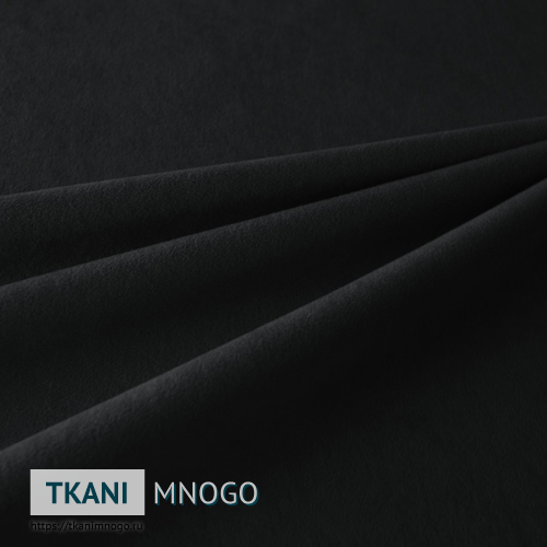 Фото внешнего вида велюра “Milan 25” (однотонный черный)